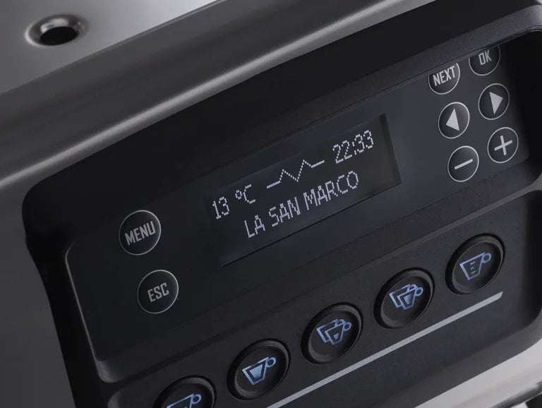 La San Marco 20/20 Plug & Play Traditional Electronic Coffee Machine Display